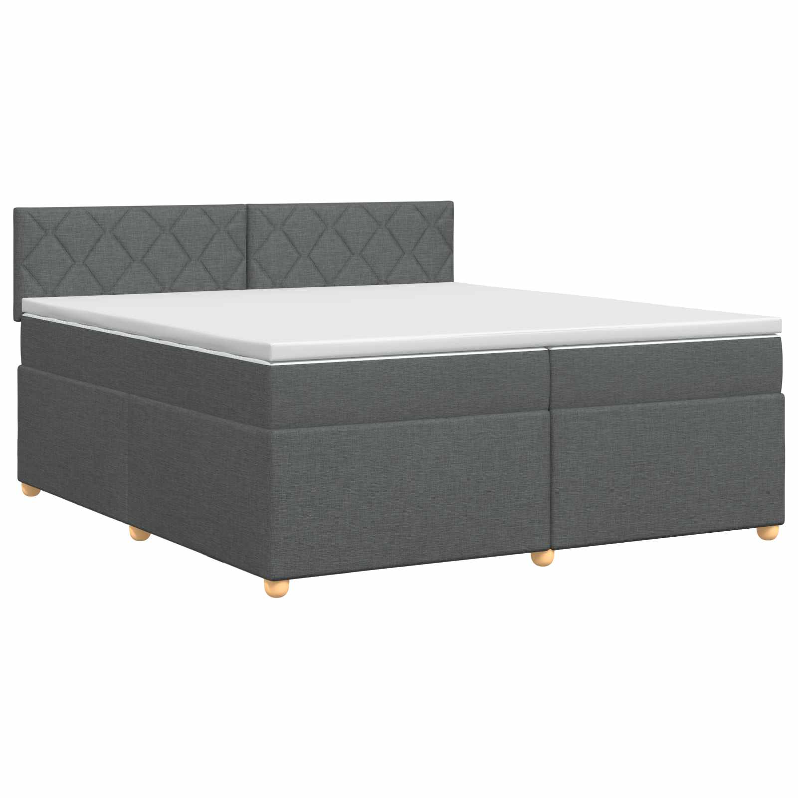 Boxspringbett mit Matratze Dunkelgrau 200 x 200 cm Stoff