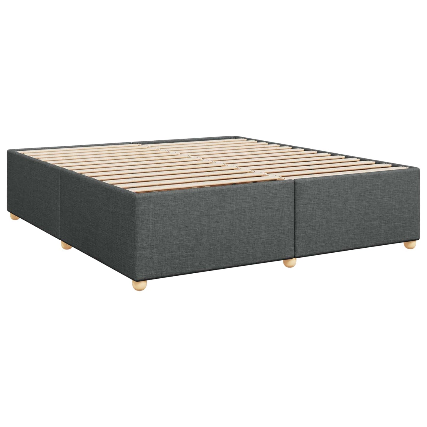 Boxspringbett mit Matratze Dunkelgrau 200 x 200 cm Stoff