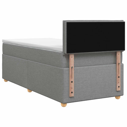 Boxspringbett mit Matratze Hellgrau 90 x 190 cm Stoff