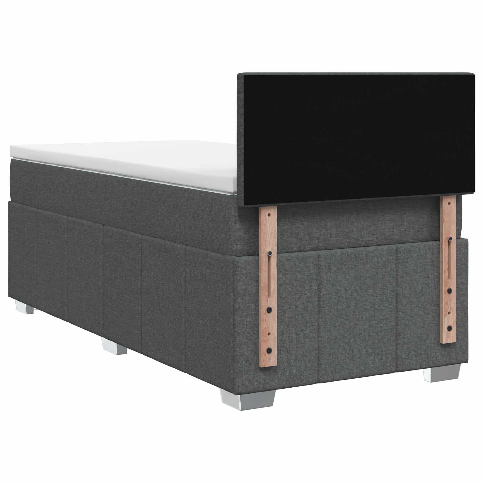 Boxspringbett mit Matratze Dunkelgrau 80 x 200 cm Stoff