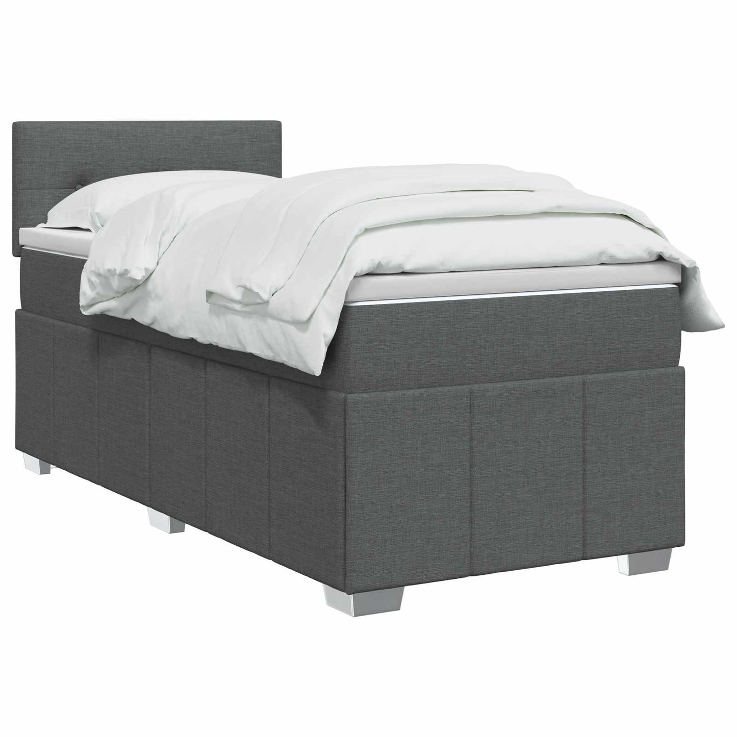 Boxspringbett mit Matratze Dunkelgrau 80 x 200 cm Stoff