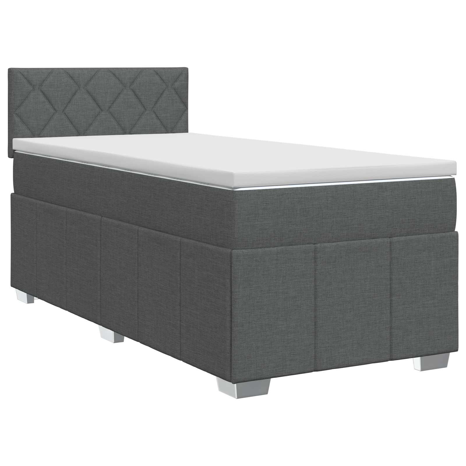Boxspringbett mit Matratze Dunkelgrau 80 x 200 cm Stoff
