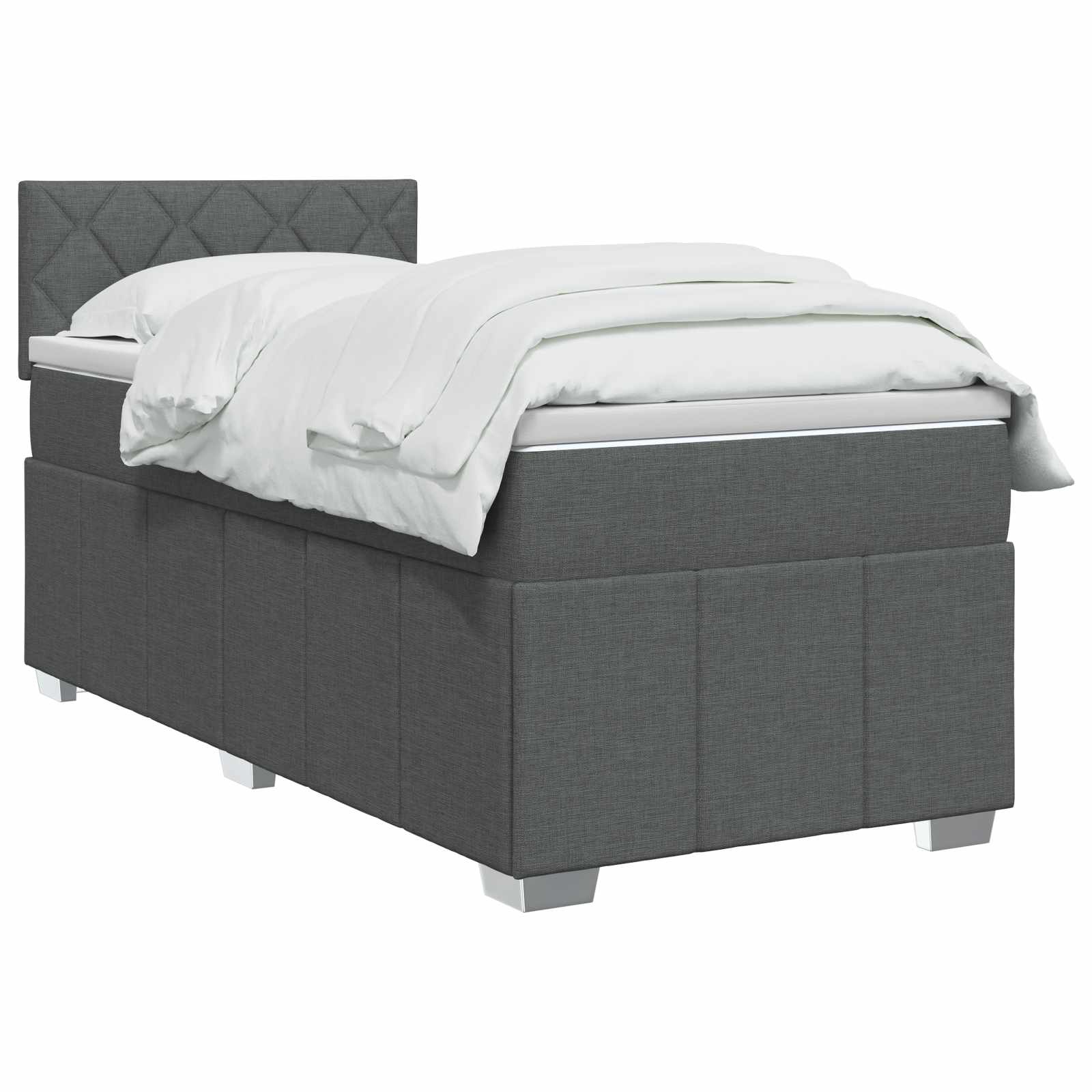 Boxspringbett mit Matratze Dunkelgrau 80 x 200 cm Stoff