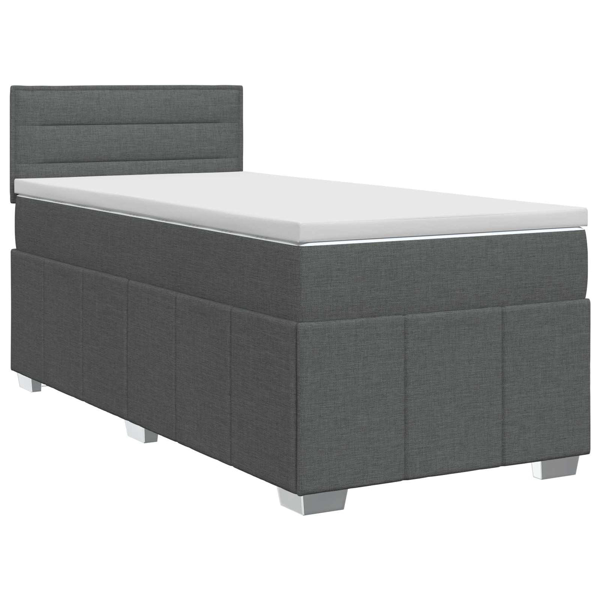 Boxspringbett mit Matratze Dunkelgrau 90 x 190 cm Stoff