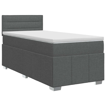 Boxspringbett mit Matratze Dunkelgrau 90 x 190 cm Stoff