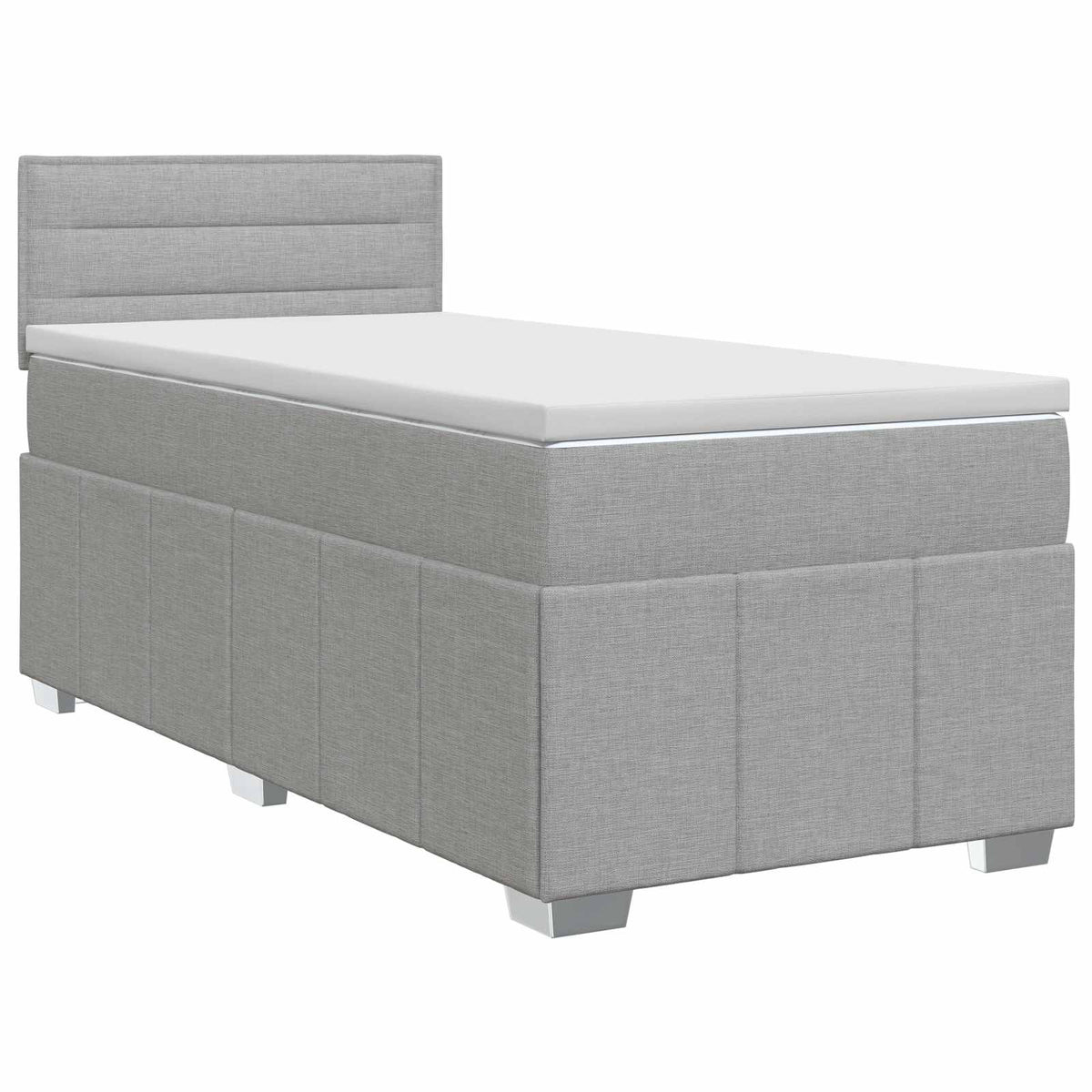 Boxspringbett mit Matratze Hellgrau 90 x 200 cm Stoff