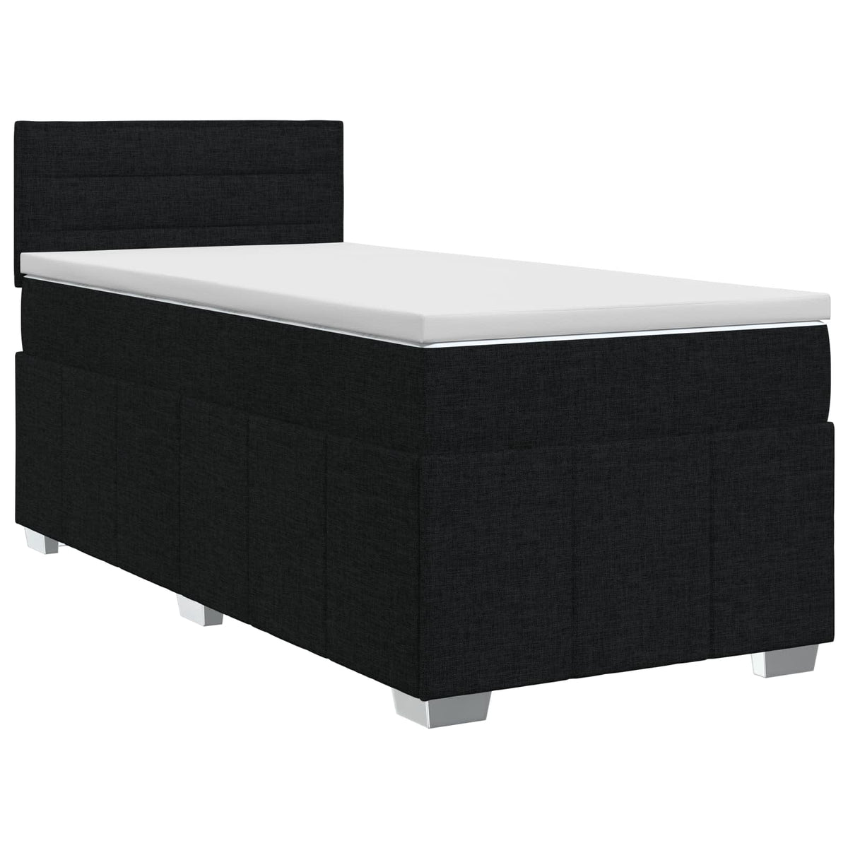 Boxspringbett mit Matratze Schwarz 90 x 200 cm Stoff