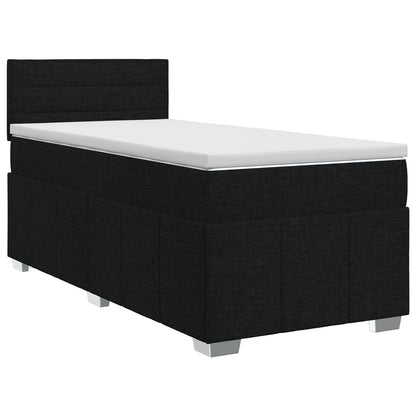 Boxspringbett mit Matratze Schwarz 90 x 200 cm Stoff