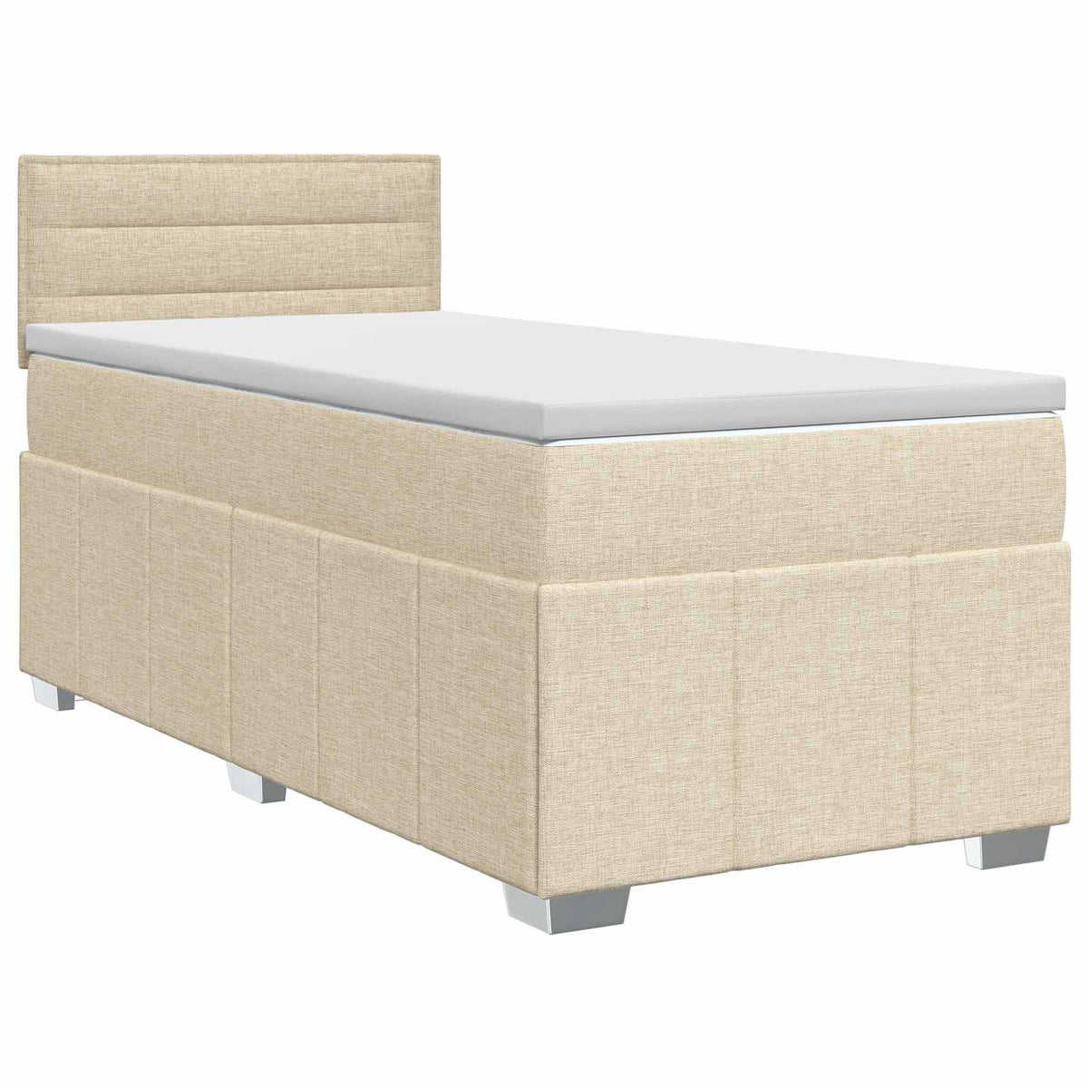 Boxspringbett mit Matratze mit Kopfteil Creme 90 x 200 cm Stoff