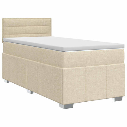 Boxspringbett mit Matratze mit Kopfteil Creme 90 x 200 cm Stoff