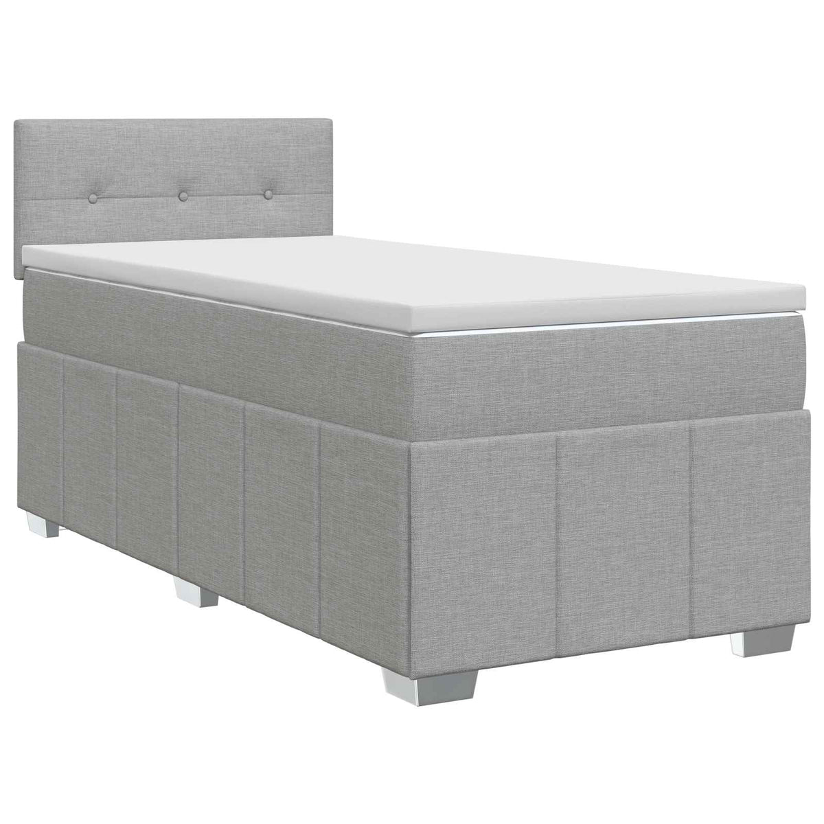 Boxspringbett mit Matratze Hellgrau 90 x 200 cm Stoff