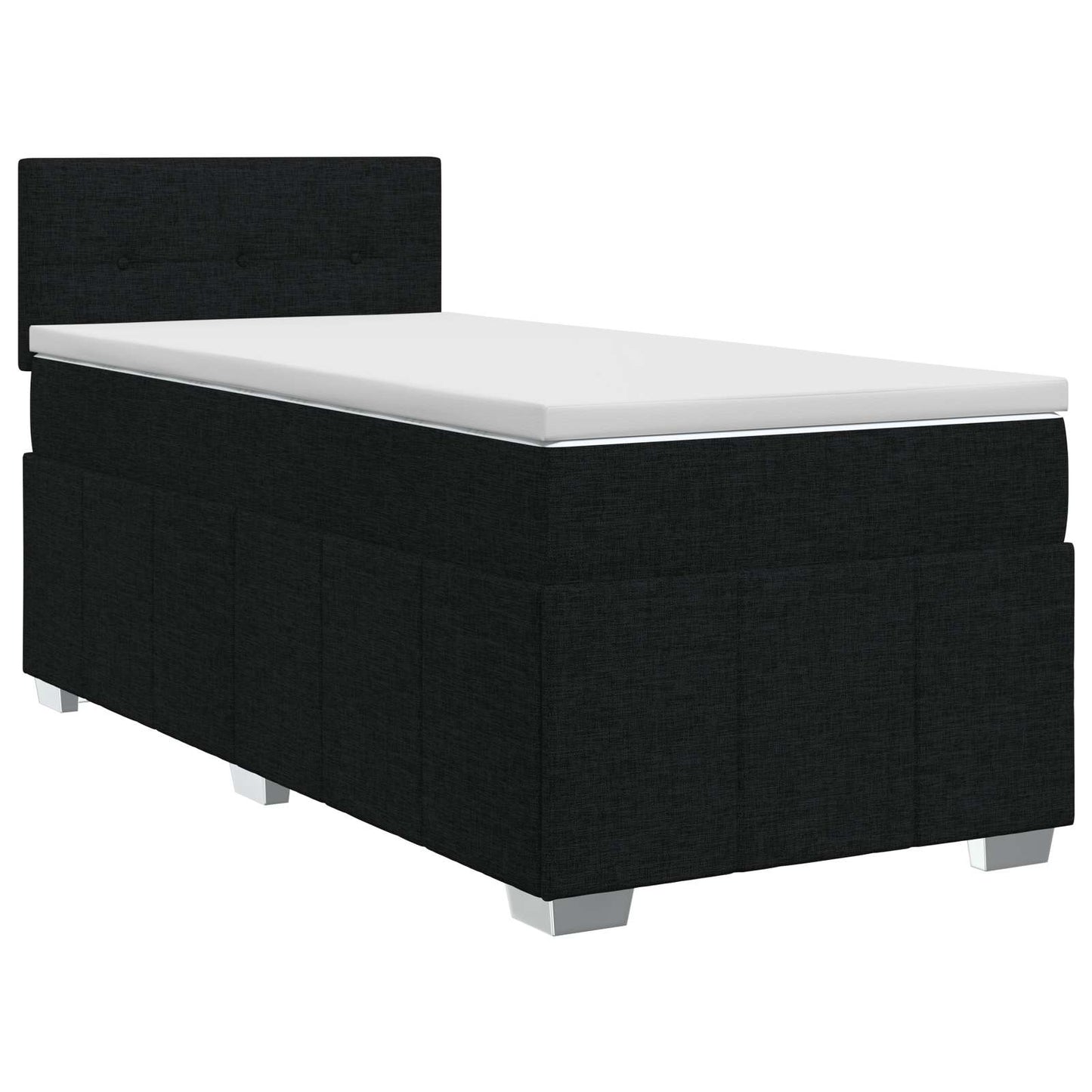Boxspringbett mit Matratze Schwarz 90 x 200 cm Stoff