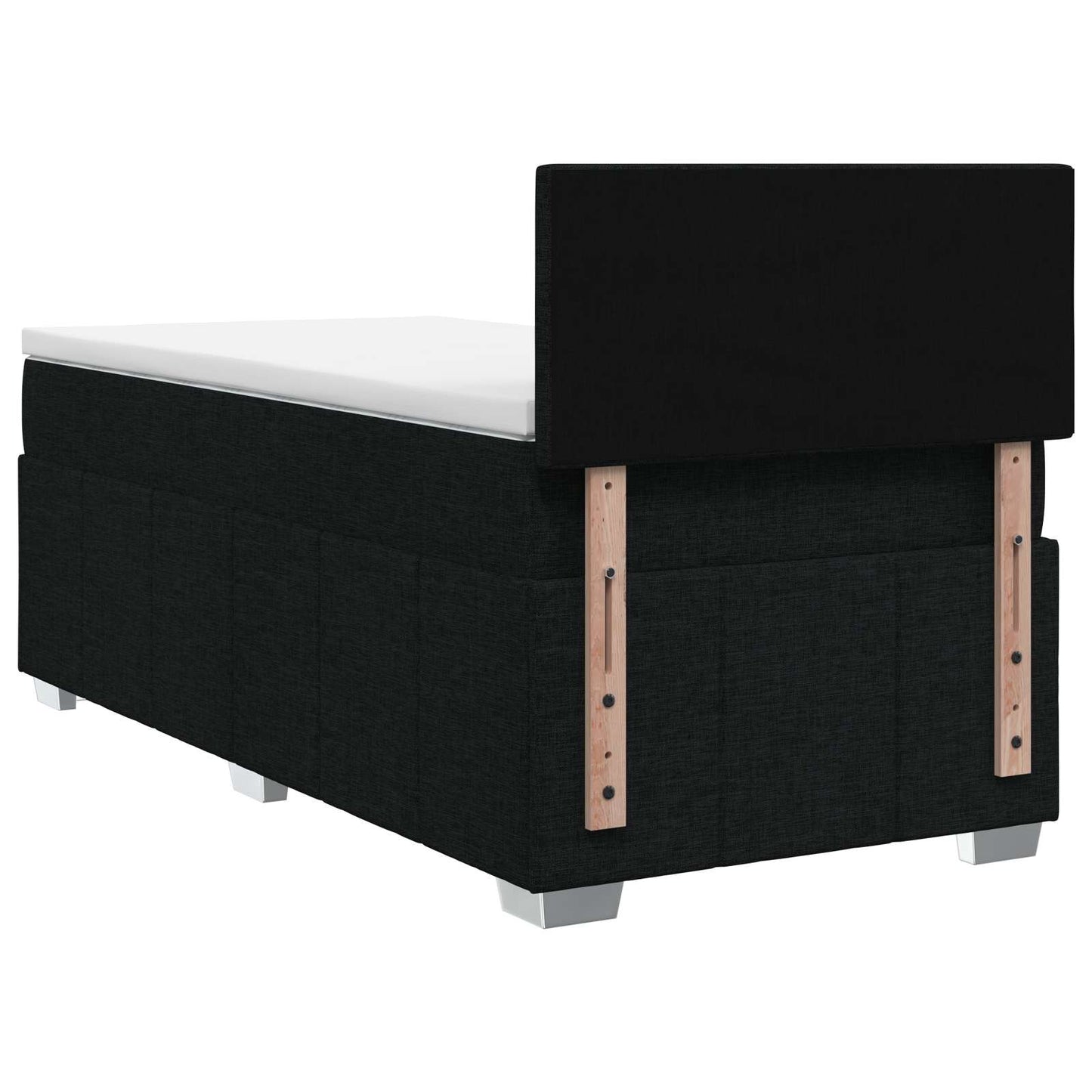 Boxspringbett mit Matratze Schwarz 90 x 200 cm Stoff