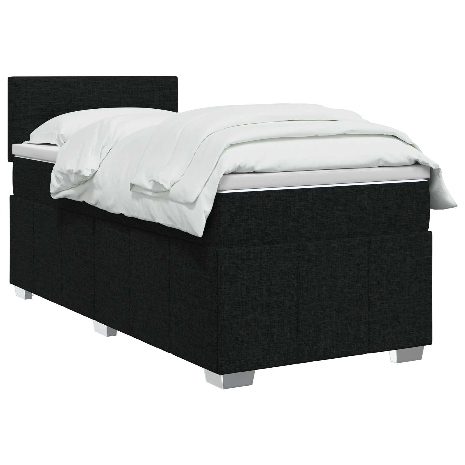 Boxspringbett mit Matratze Schwarz 90 x 200 cm Stoff