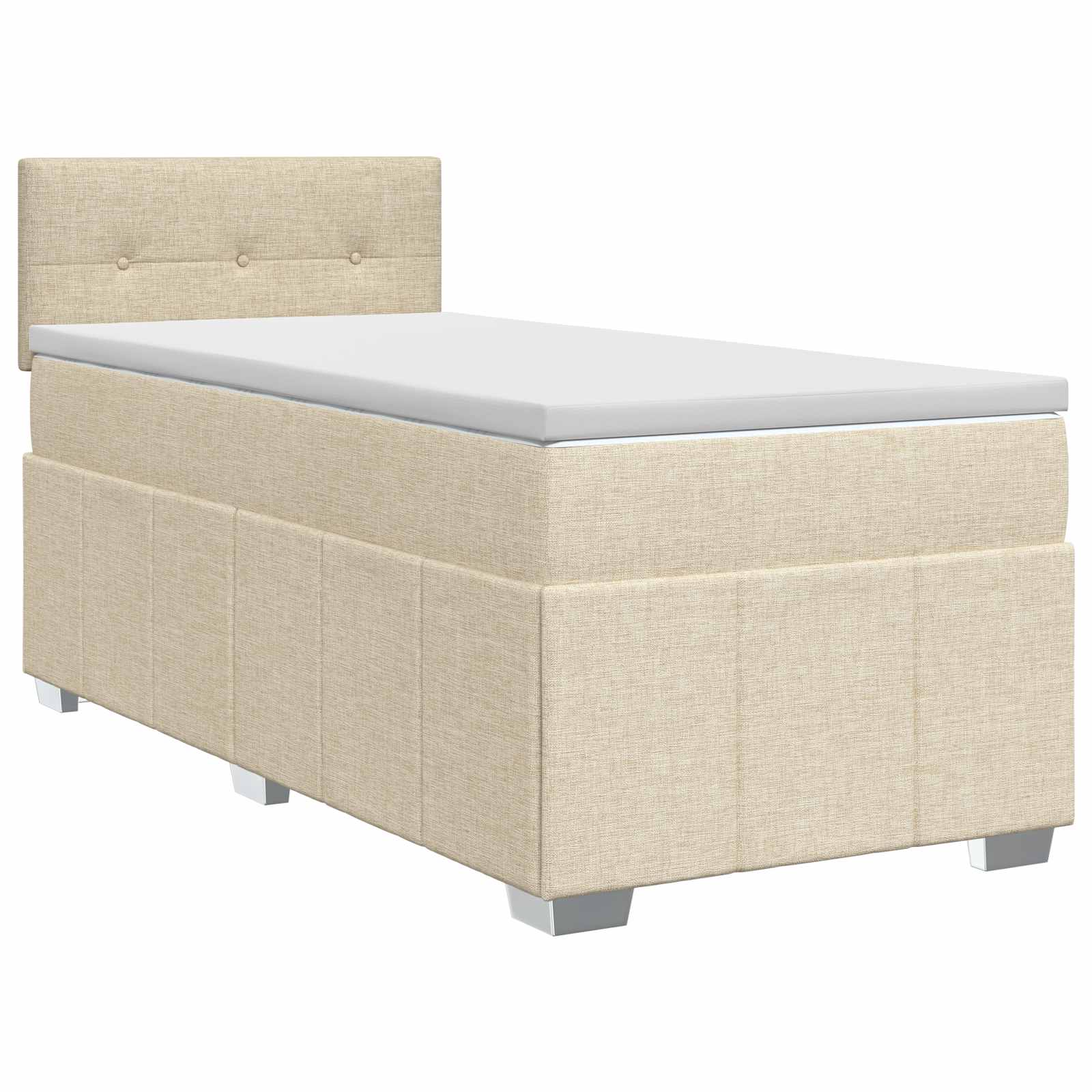 Boxspringbett mit Matratze mit Kopfteil Creme 90 x 200 cm Stoff