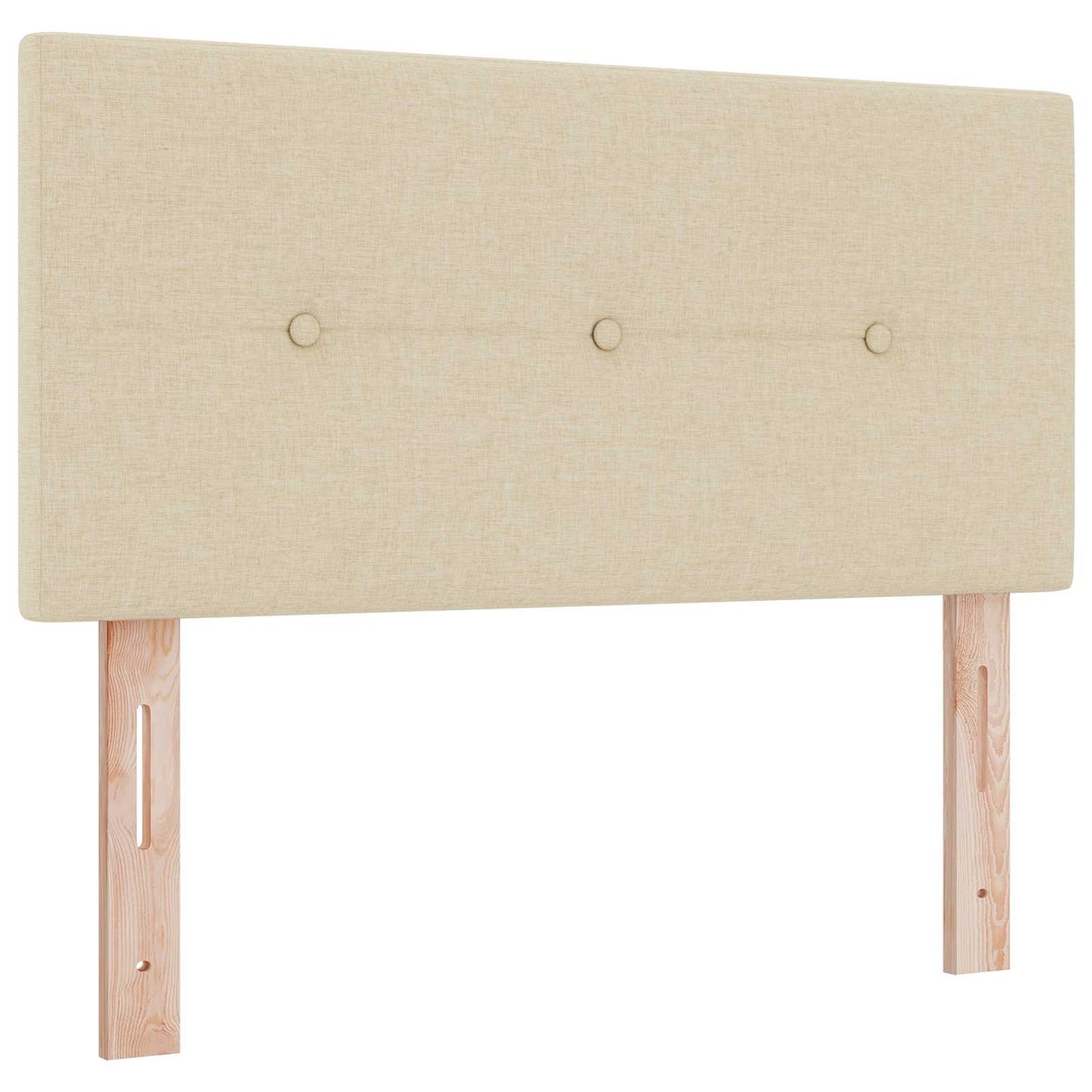 Boxspringbett mit Matratze mit Kopfteil Creme 90 x 200 cm Stoff