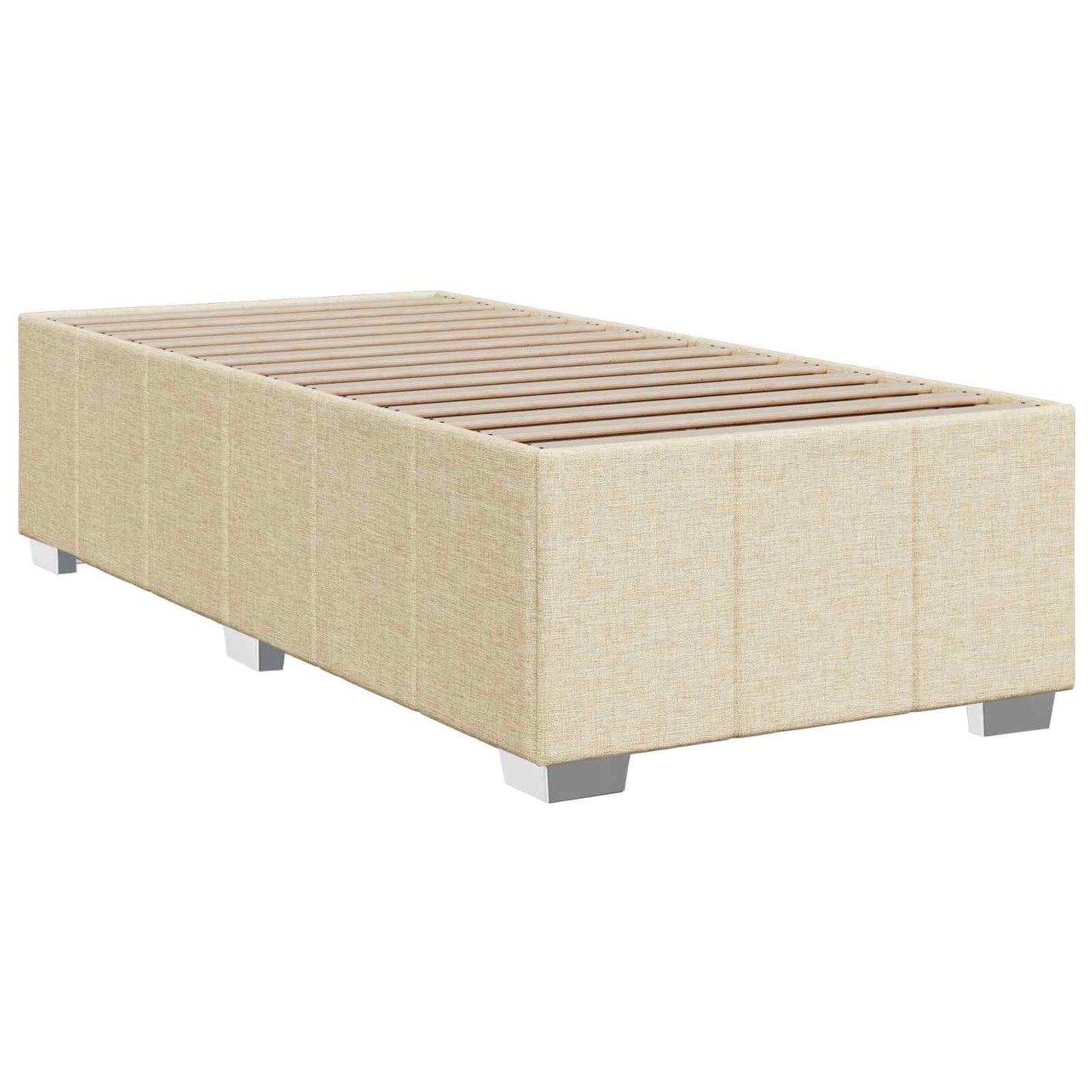 Boxspringbett mit Matratze mit Kopfteil Creme 90 x 200 cm Stoff