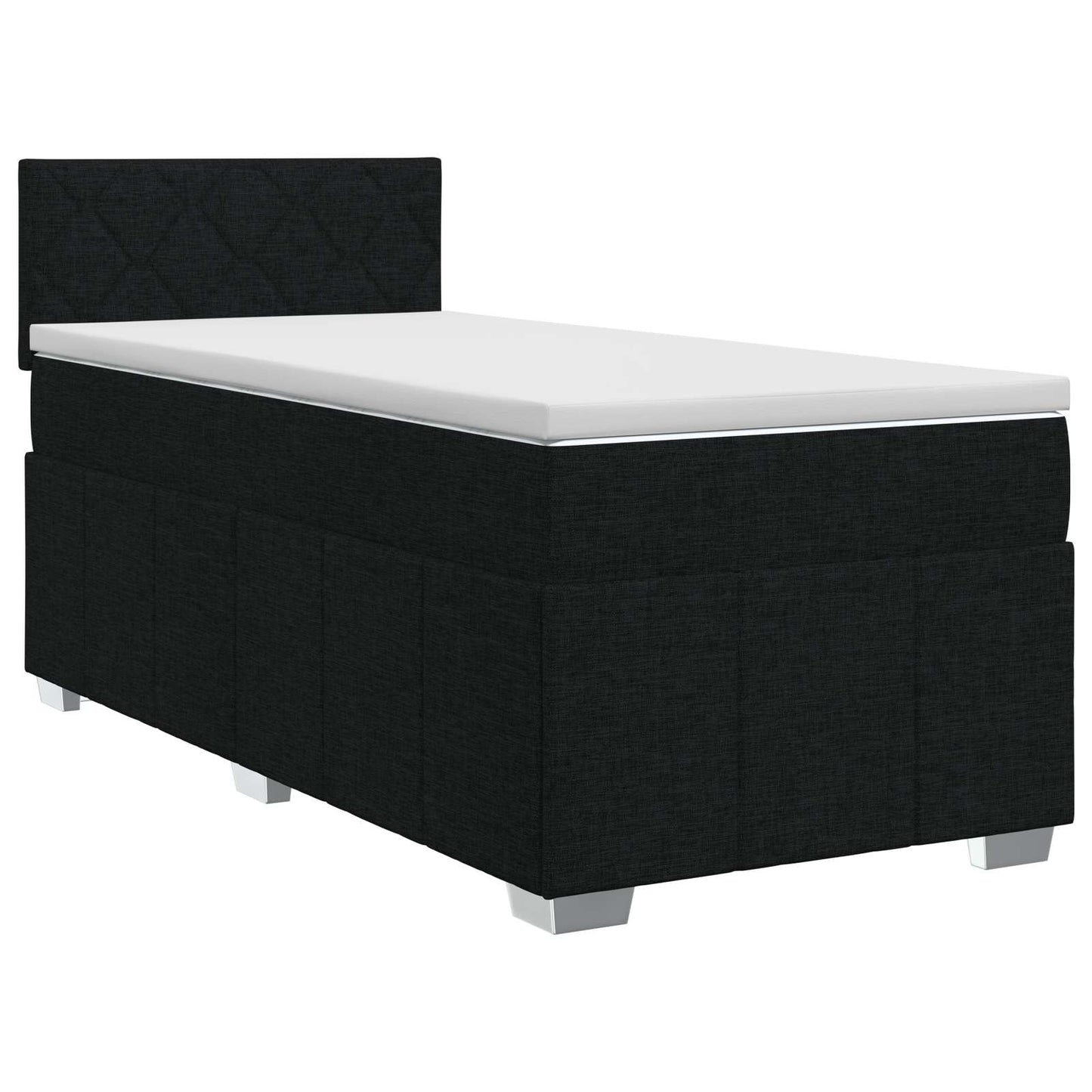 Boxspringbett mit Matratze Schwarz 90 x 200 cm Stoff