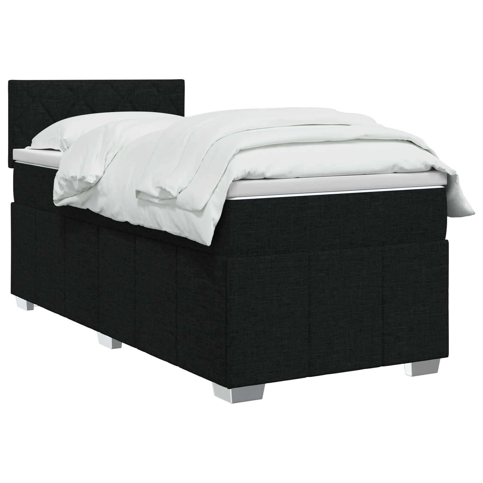 Boxspringbett mit Matratze Schwarz 90 x 200 cm Stoff