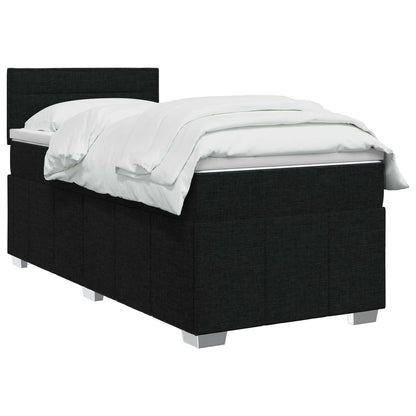 Boxspringbett mit Matratze Schwarz 100 x 200 cm Stoff
