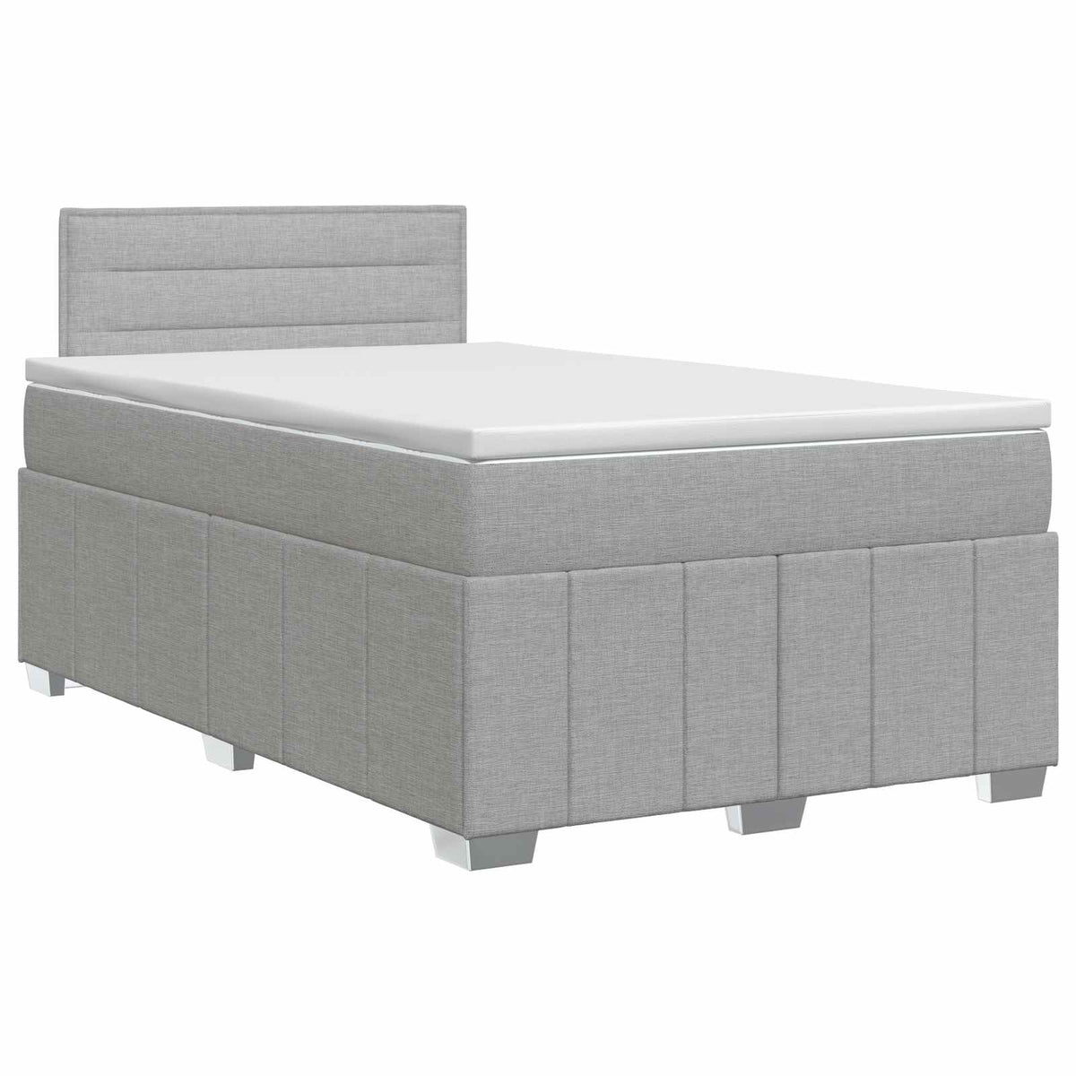 Boxspringbett mit Matratze Hellgrau 120 x 190 cm Stoff