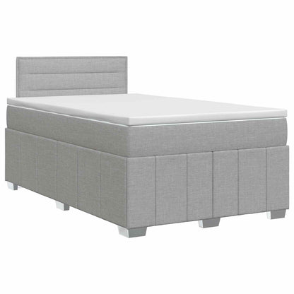 Boxspringbett mit Matratze Hellgrau 120 x 190 cm Stoff