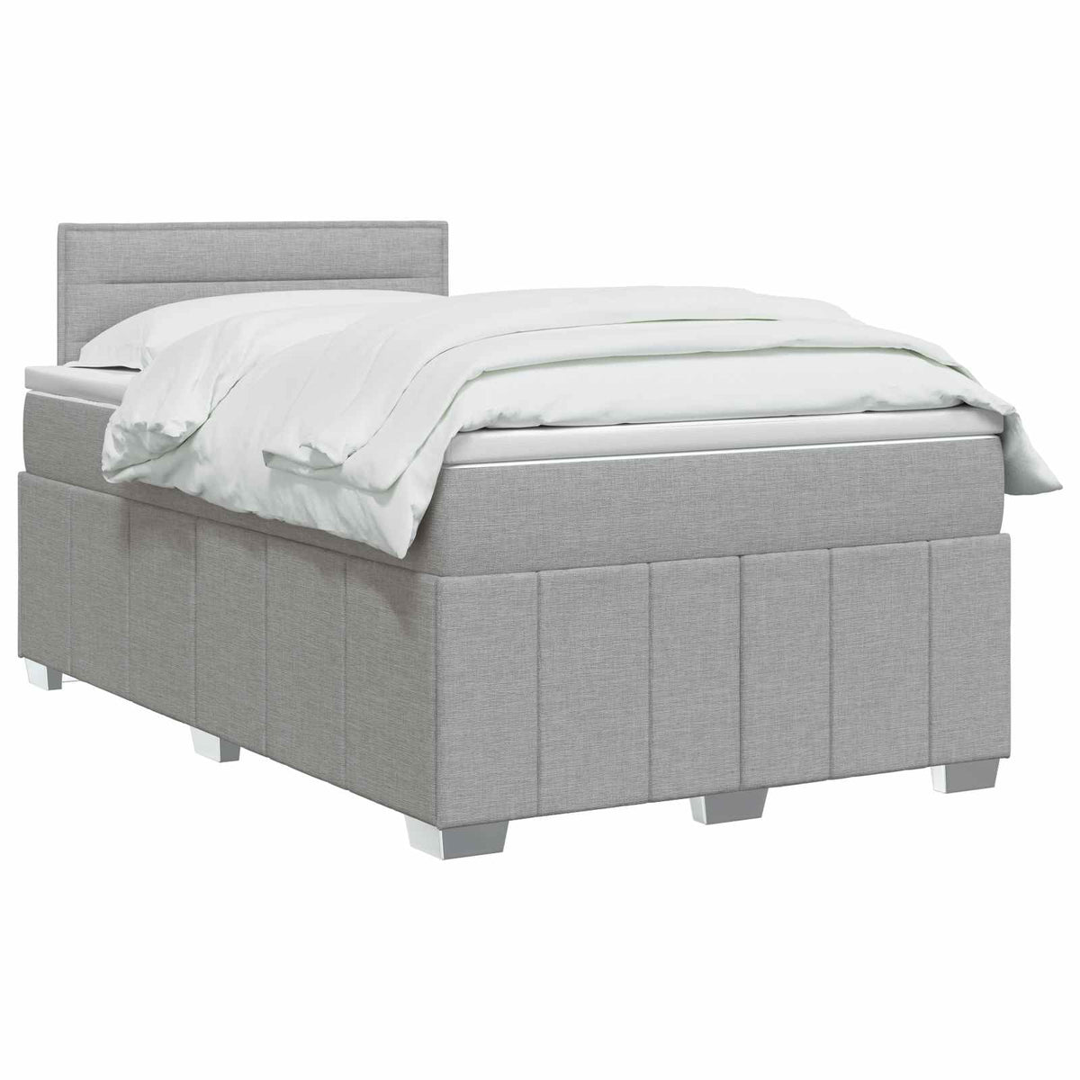 Boxspringbett mit Matratze Hellgrau 120 x 190 cm Stoff