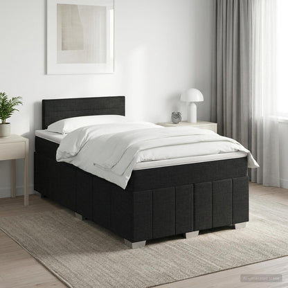 Boxspringbett mit Matratze Schwarz 120 x 190 cm Stoff