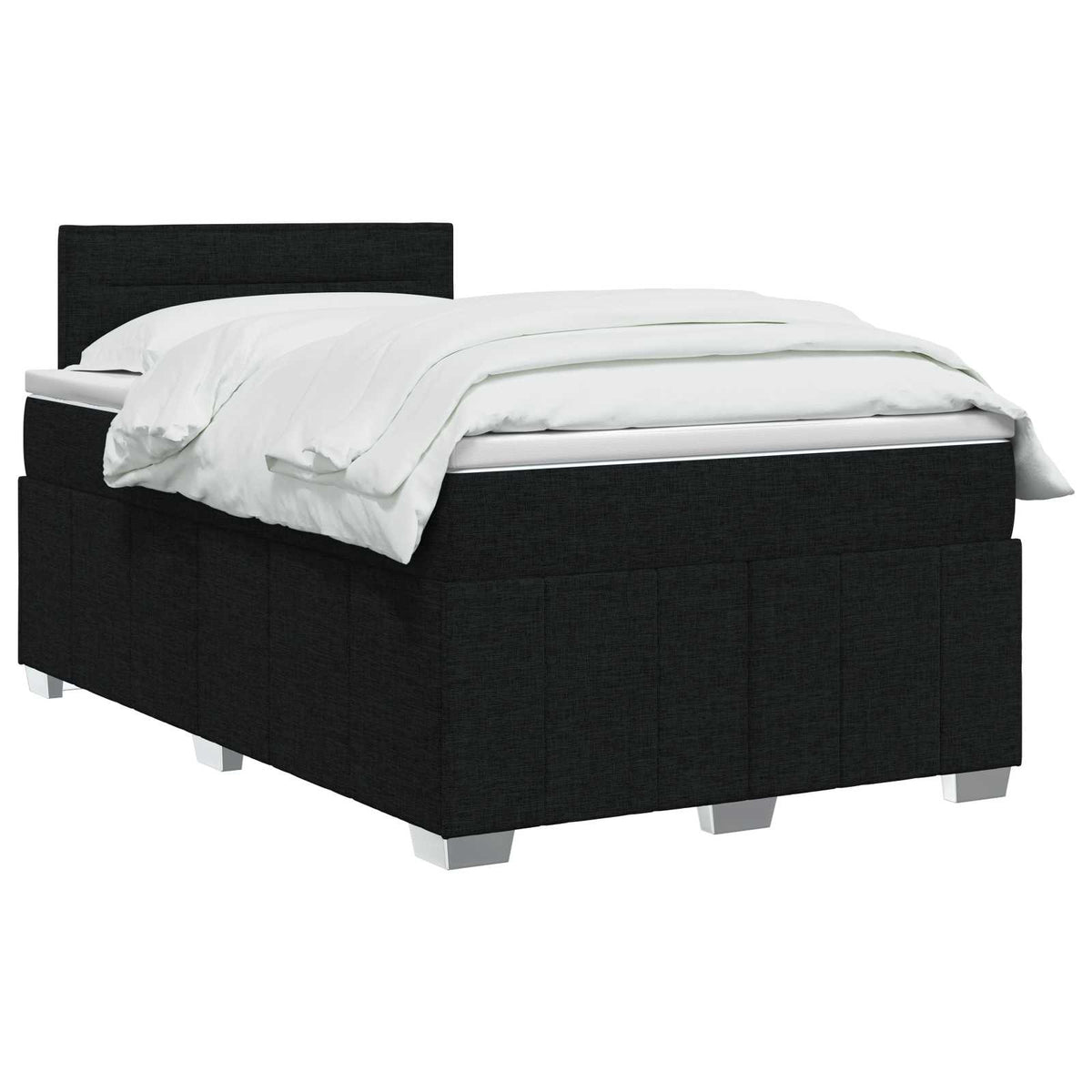 Boxspringbett mit Matratze Schwarz 120 x 190 cm Stoff