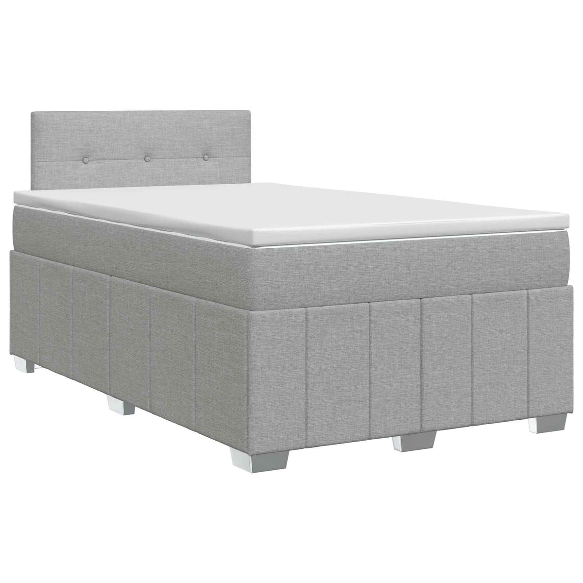 Boxspringbett mit Matratze Hellgrau 120 x 190 cm Stoff