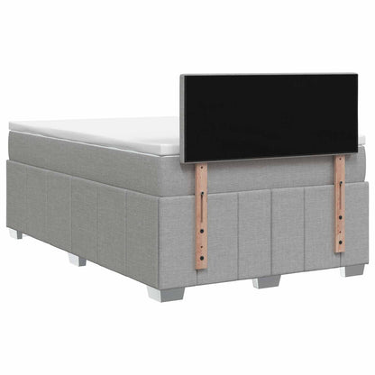 Boxspringbett mit Matratze Hellgrau 120 x 190 cm Stoff