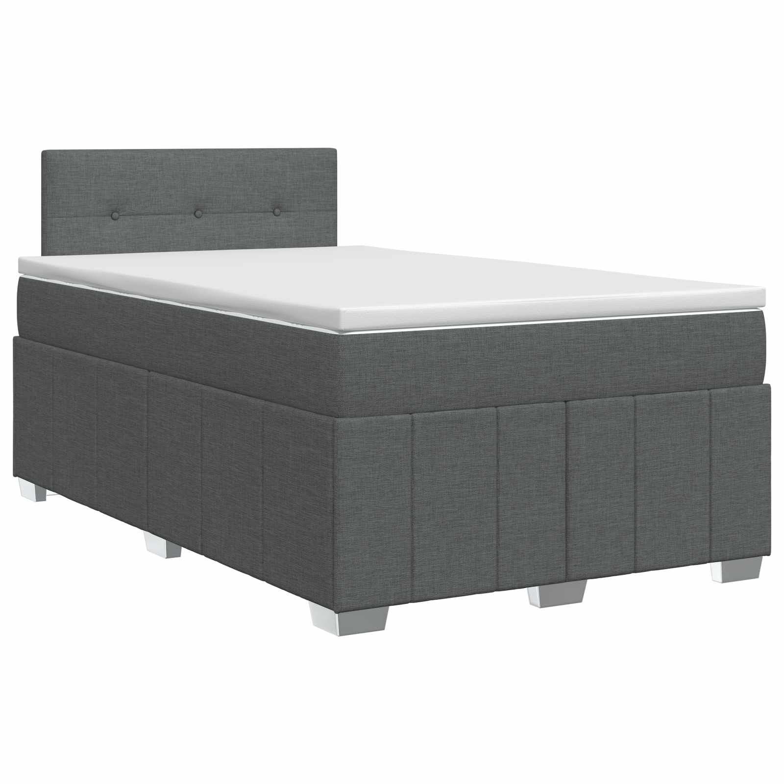 Boxspringbett mit Matratze Dunkelgrau 120 x 190 cm Stoff