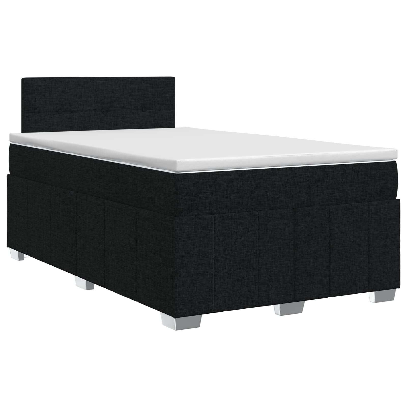 Boxspringbett mit Matratze Schwarz 120 x 190 cm Stoff