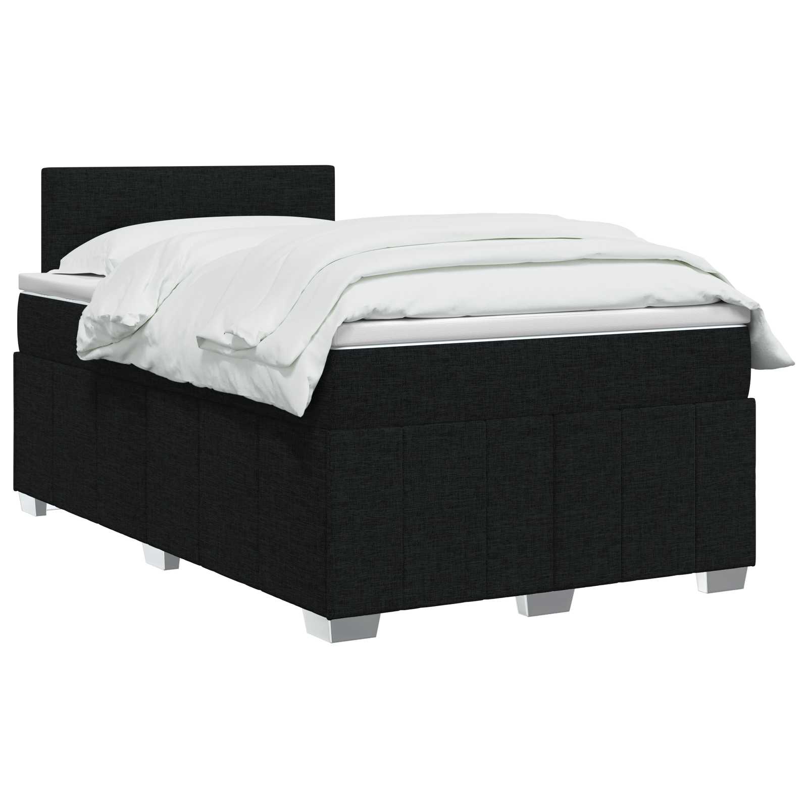 Boxspringbett mit Matratze Schwarz 120 x 190 cm Stoff