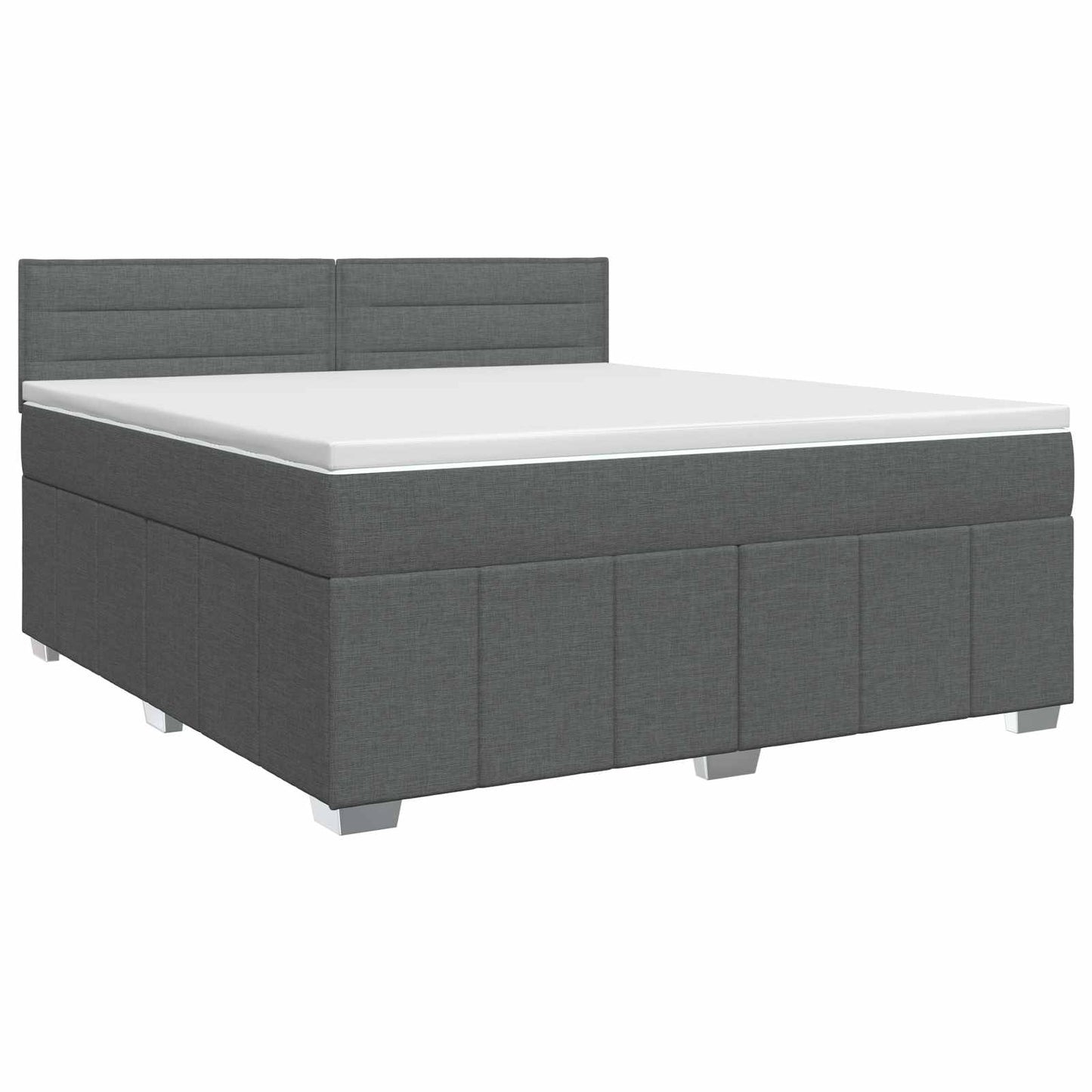 Boxspringbett mit Matratze Dunkelgrau 140 x 190 cm Stoff