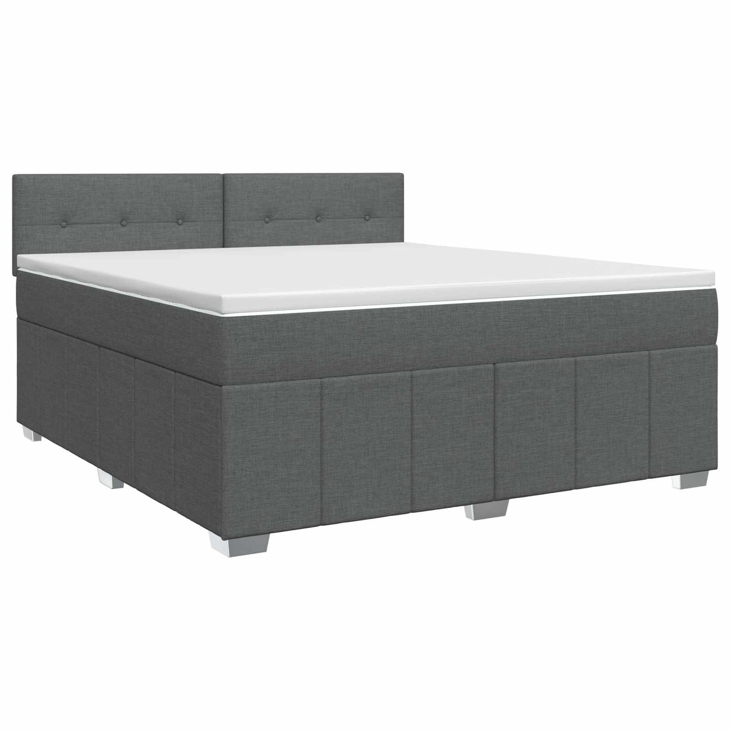 Boxspringbett mit Matratze Dunkelgrau 140 x 190 cm Stoff