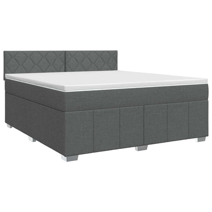 Boxspringbett mit Matratze Dunkelgrau 140 x 190 cm Stoff
