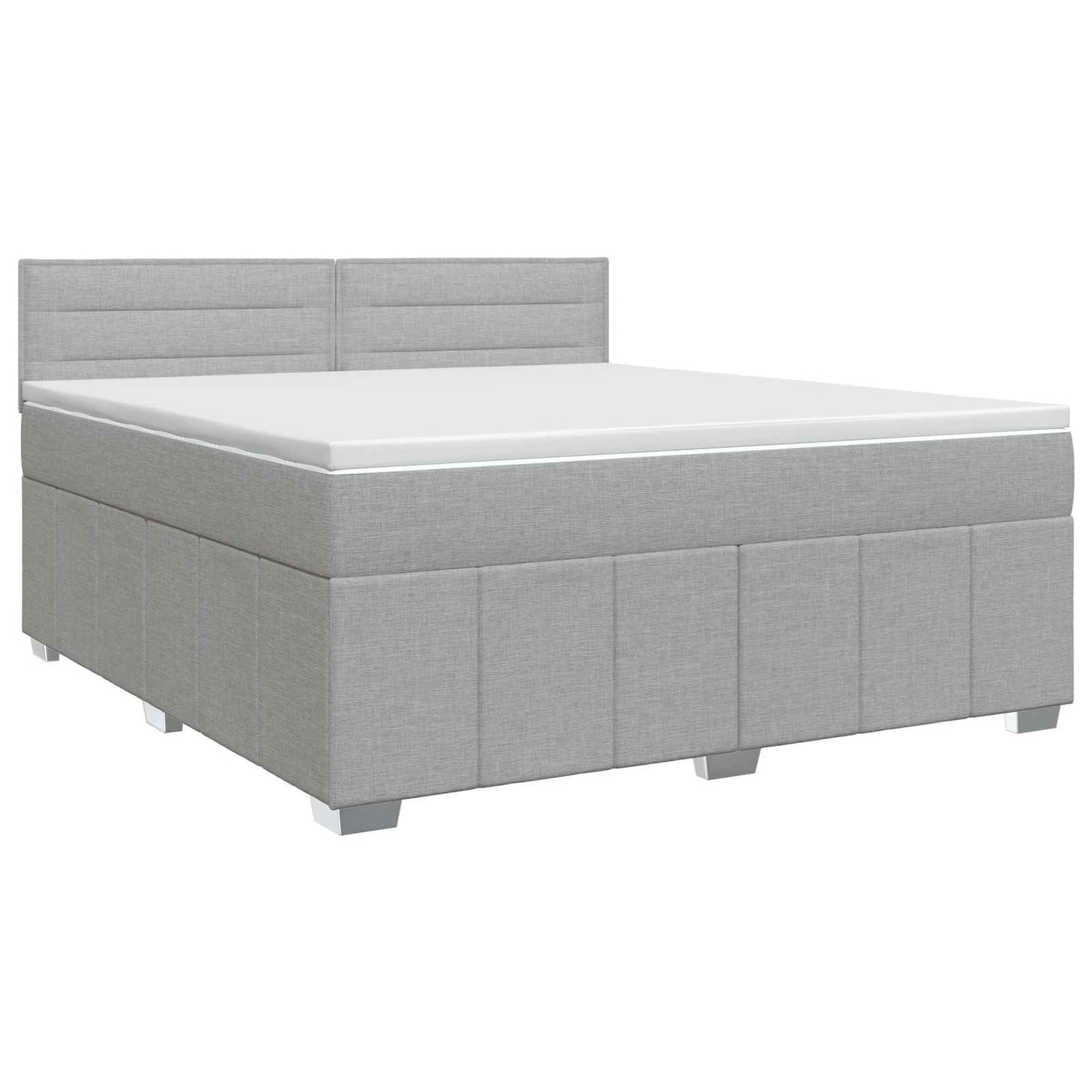 Boxspringbett mit Matratze Hellgrau 140 x 200 cm Stoff