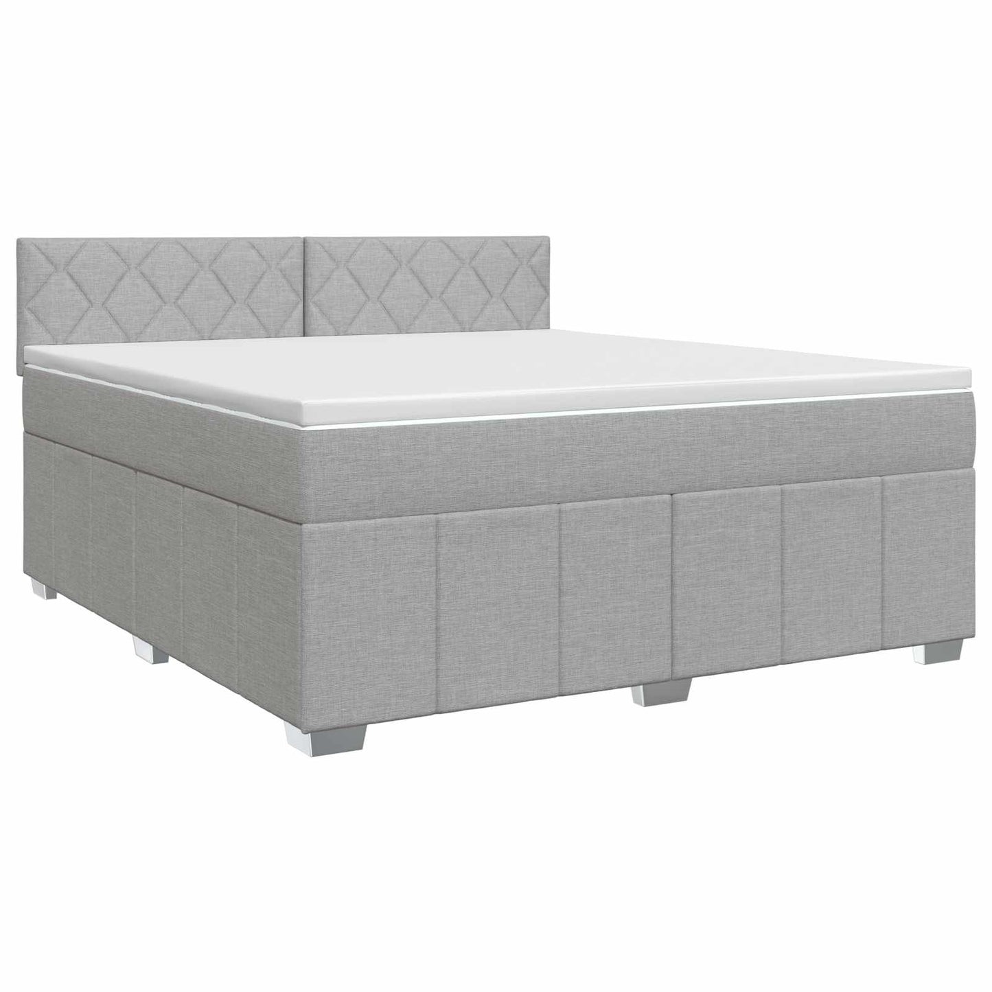 Boxspringbett mit Matratze Hellgrau 140 x 200 cm Stoff