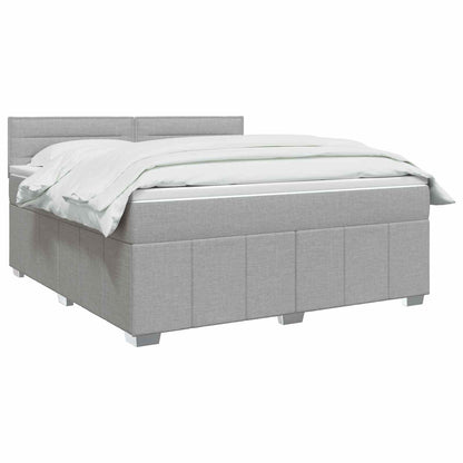Boxspringbett mit Matratze Hellgrau 160 x 200 cm Stoff