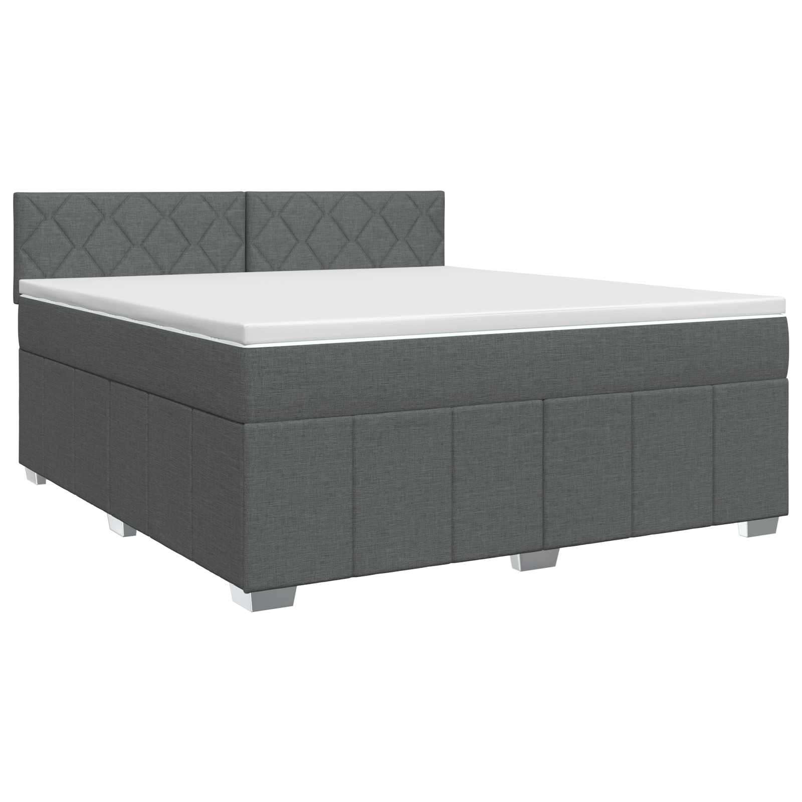 Boxspringbett mit Matratze Dunkelgrau 160 x 200 cm Stoff