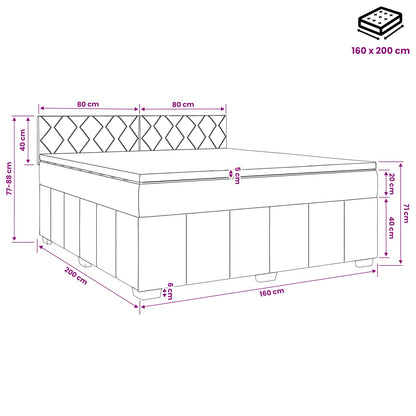 Boxspringbett mit Matratze Schwarz 160 x 200 cm Stoff
