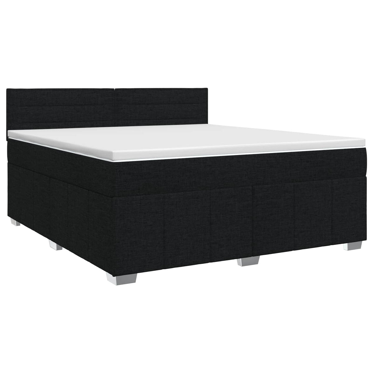 Boxspringbett mit Matratze Schwarz 180 x 200 cm Stoff
