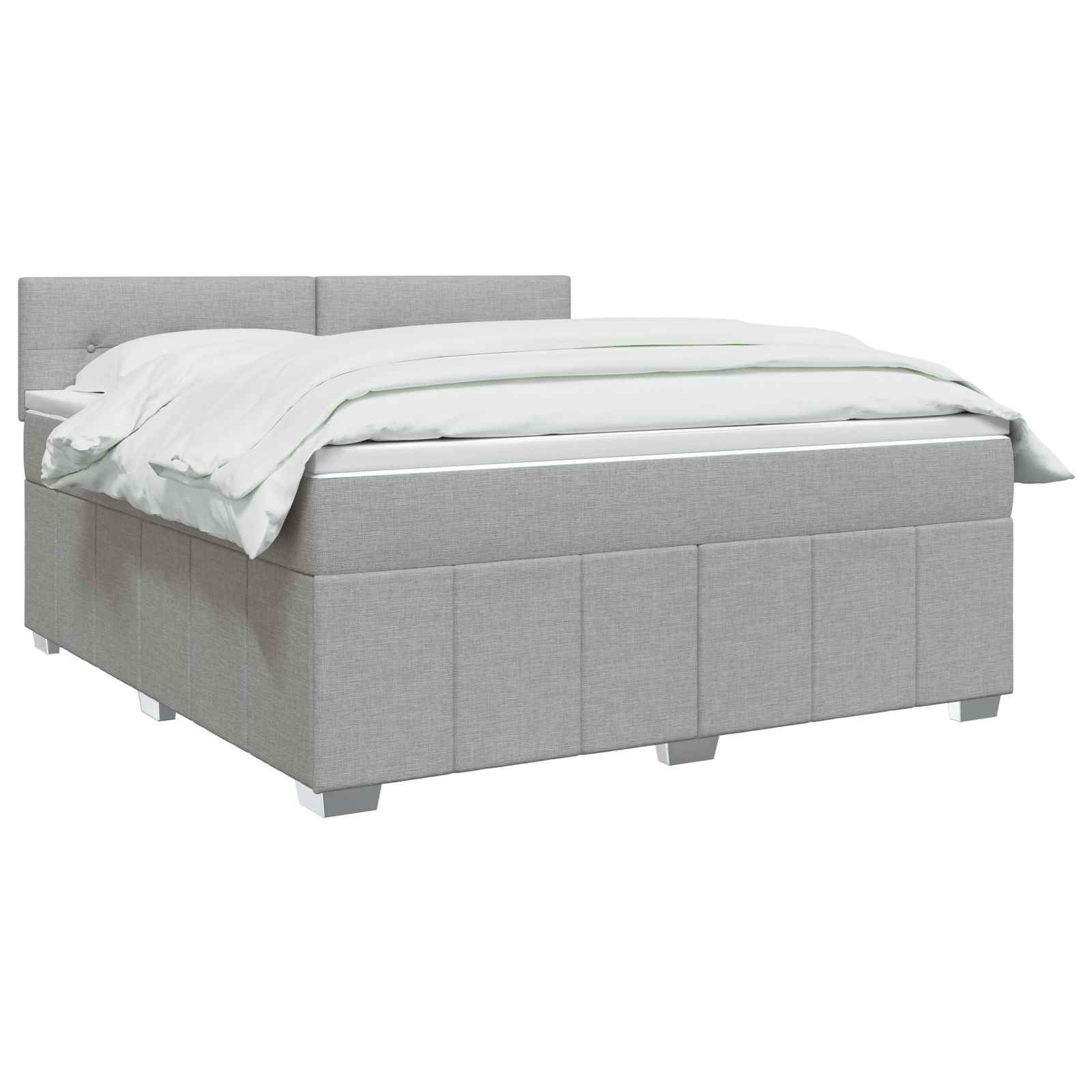 Boxspringbett mit Matratze Hellgrau 180 x 200 cm Stoff