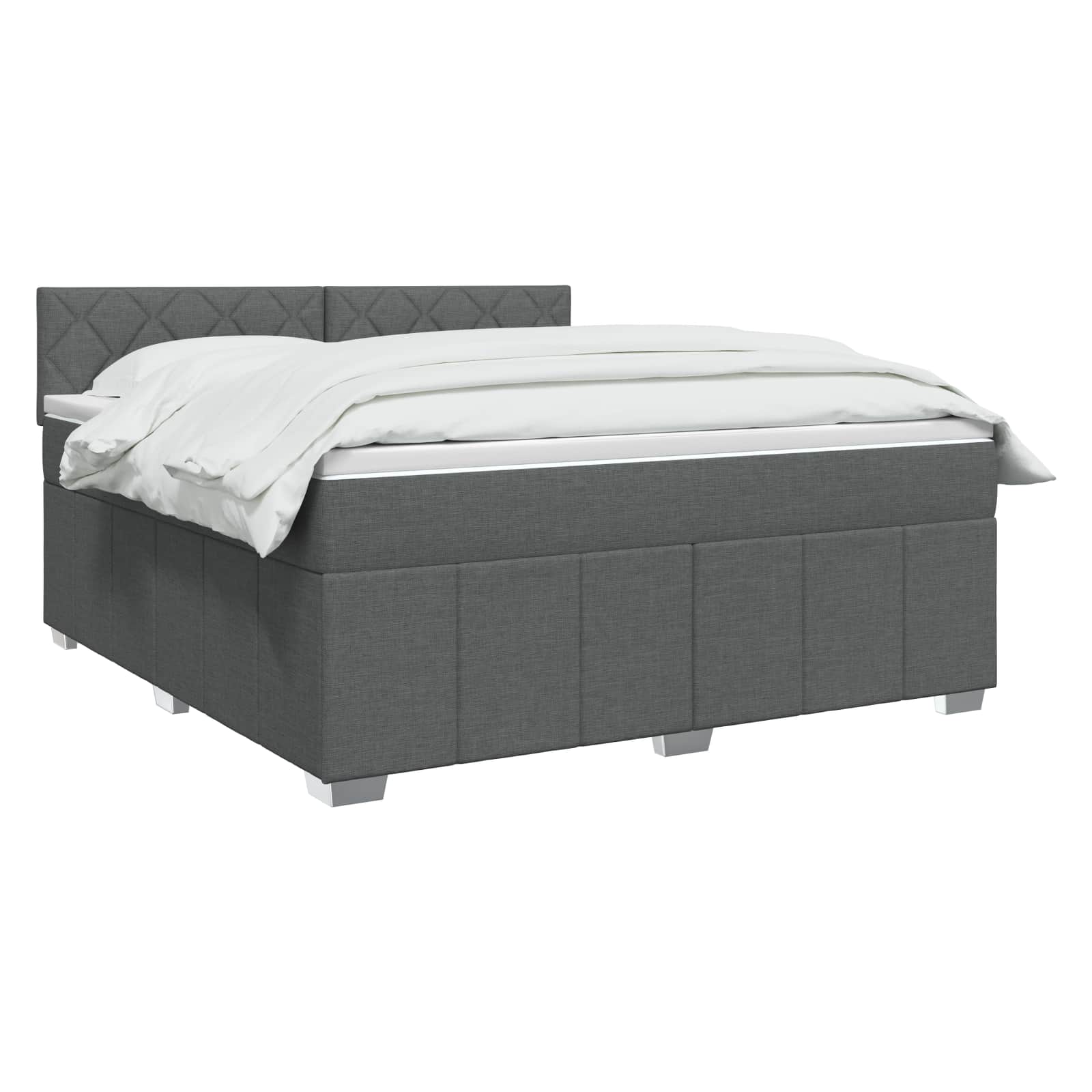 Boxspringbett mit Matratze Dunkelgrau 180 x 200 cm Stoff