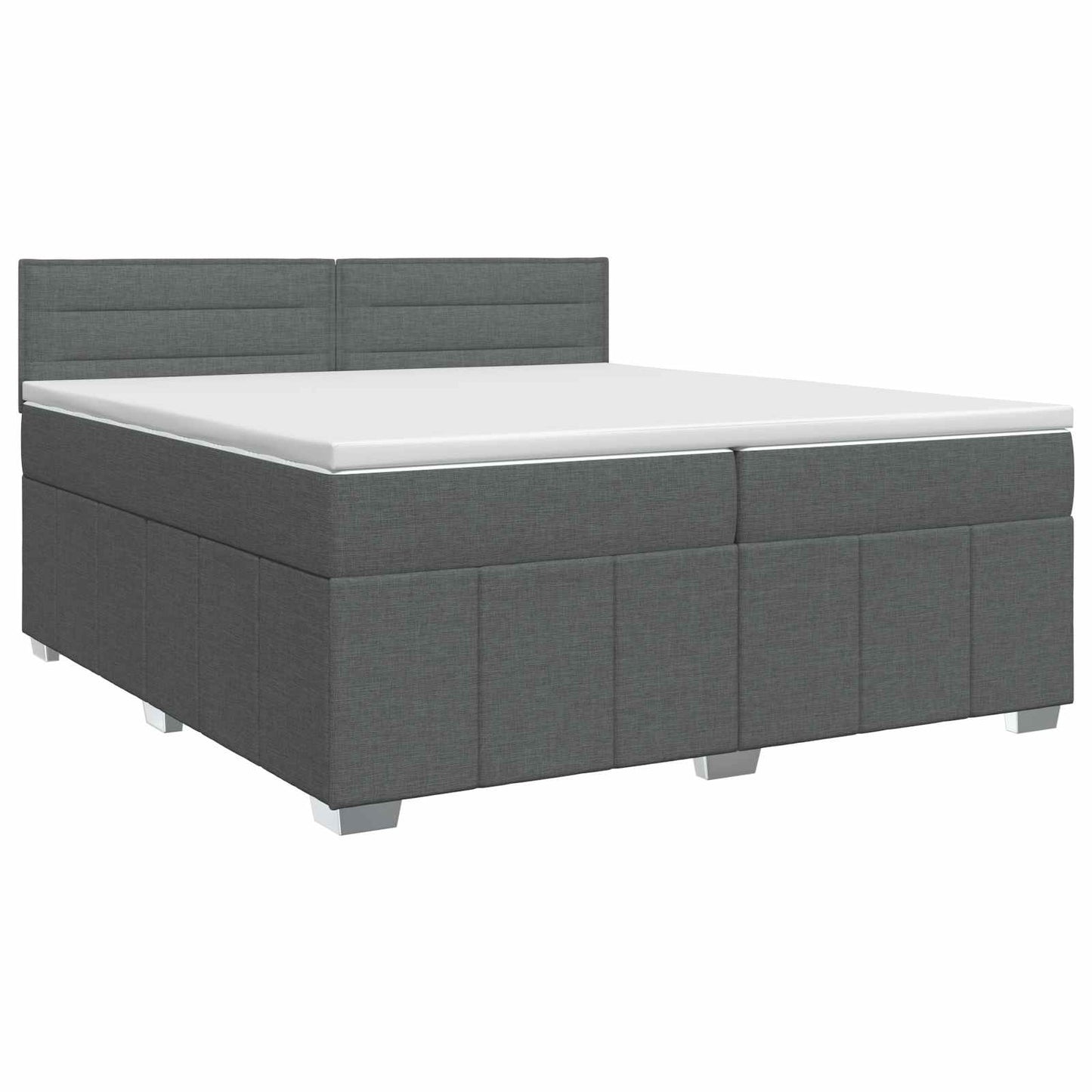 Boxspringbett mit Matratze Dunkelgrau 200 x 200 cm Stoff