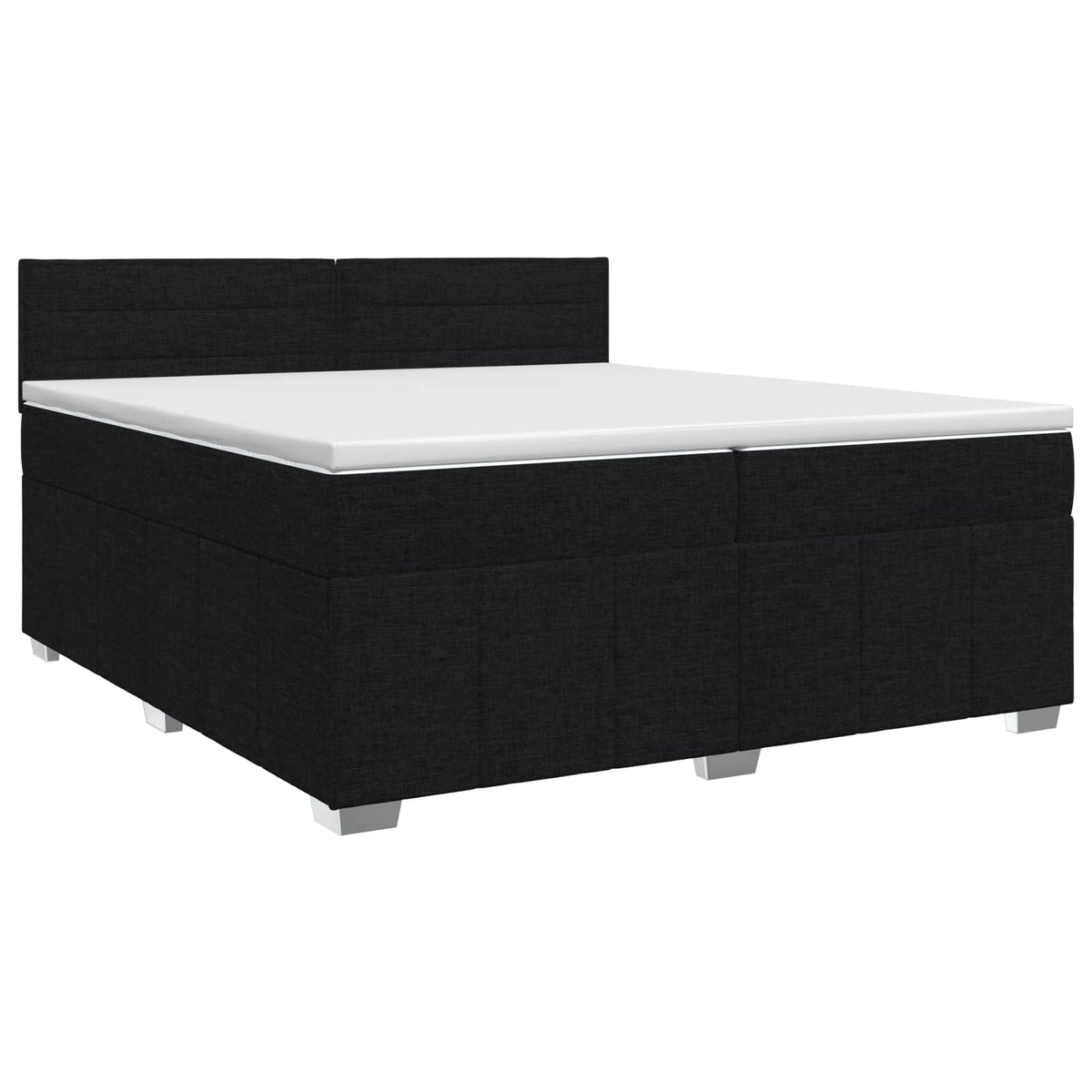 Boxspringbett mit Matratze Schwarz 200 x 200 cm Stoff