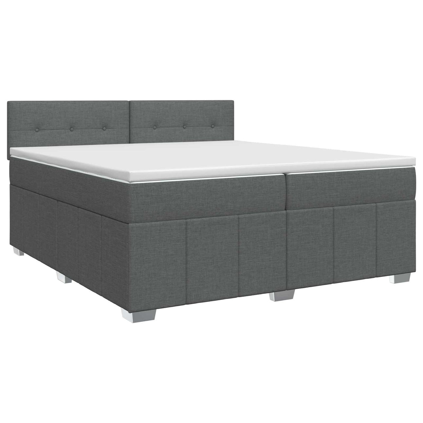 Boxspringbett mit Matratze Dunkelgrau 200 x 200 cm Stoff
