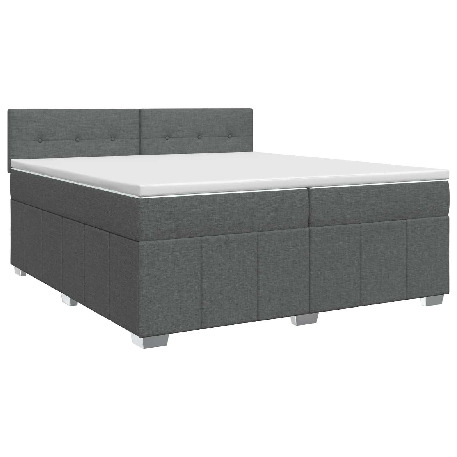 Boxspringbett mit Matratze Dunkelgrau 200 x 200 cm Stoff