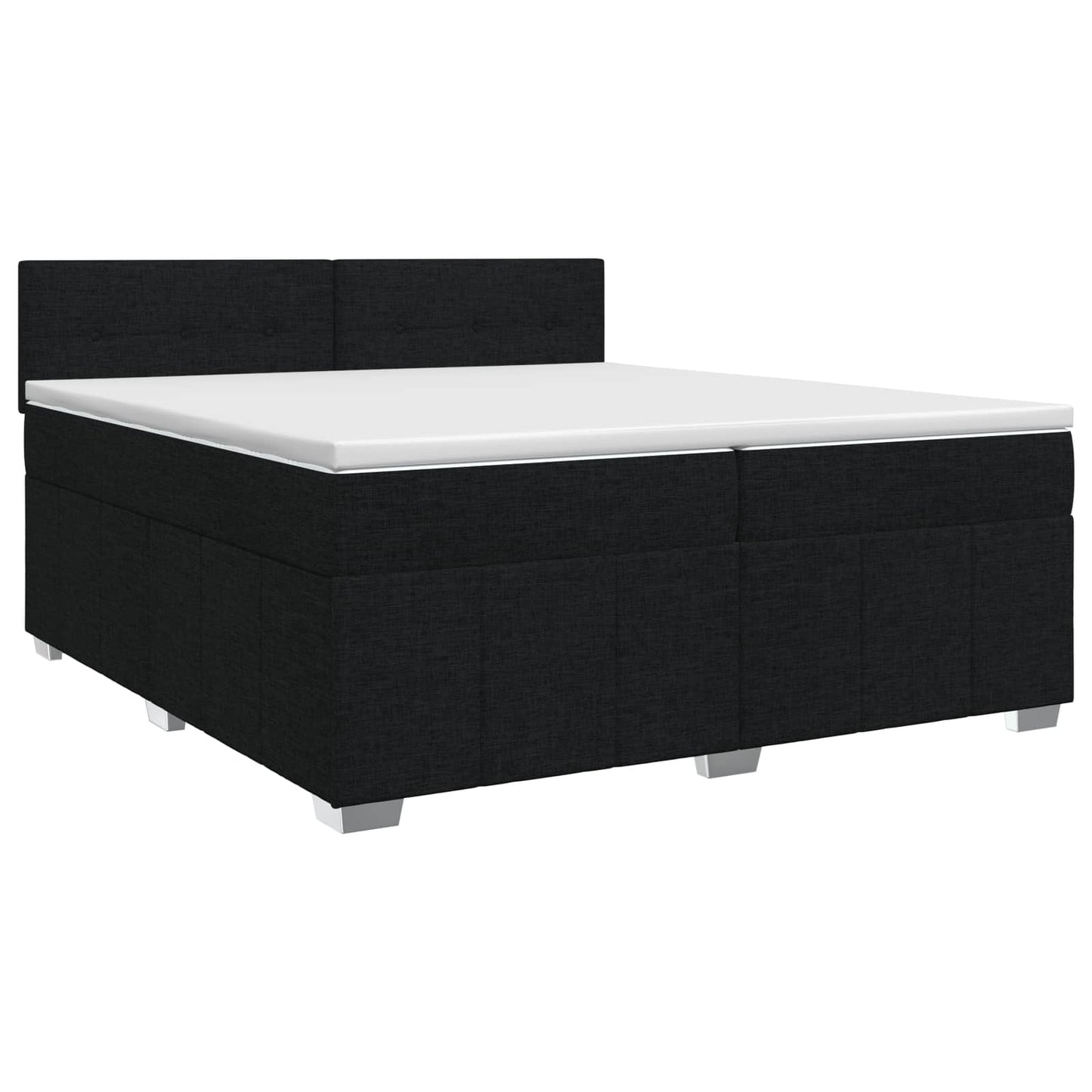 Boxspringbett mit Matratze Schwarz 200 x 200 cm Stoff